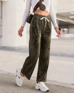 Discount Dresy damskie a'la welurowe Spodnie Dresowe