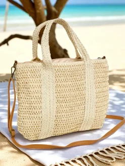 Outlet Duża słomiana torebka damska Bella Paglia Damskie Wiklinowe I Słomiane