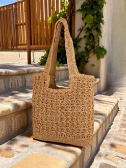 Duża słomiana torebka damska Sunny Straw Damskie Wiklinowe I Słomiane