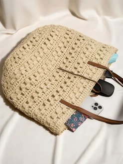 Outlet Duża słomiana torebka damska Natural Classic Damskie Wiklinowe I Słomiane