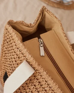 Outlet Duża słomiana torebka damska Damskie Wiklinowe I Słomiane