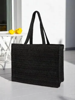 Duża słomiana torebka damska Paris Milano Large Damskie Wiklinowe I Słomiane