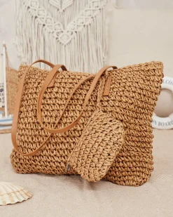 Duża słomiana torebka damska Damskie Wiklinowe I Słomiane