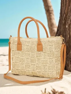 Duża słomiana torebka damska Aureliana Savio Damskie Wiklinowe I Słomiane