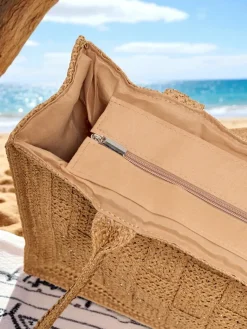 New Duża słomiana torebka damska Ariadne Raffia Damskie Wiklinowe I Słomiane