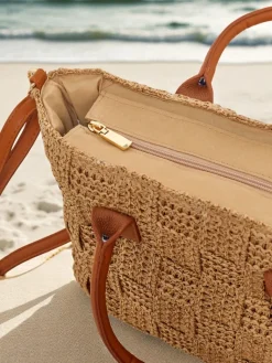Discount Duża słomiana torebka damska Aureliana Savio Damskie Wiklinowe I Słomiane