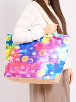 Discount Duża torba materiałowa z printem Damskie Materiałowe|Torby Plażowe