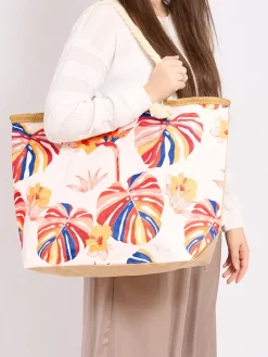 Discount Duża torba materiałowa z printem Damskie Materiałowe|Torby Plażowe