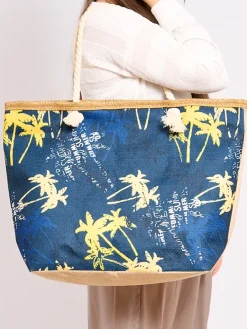 Clearance Duża torba materiałowa z printem Damskie Materiałowe|Torby Plażowe