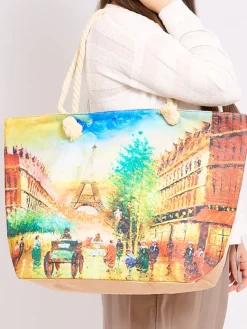 Best Duża torba materiałowa z printem Damskie Materiałowe|Torby Plażowe