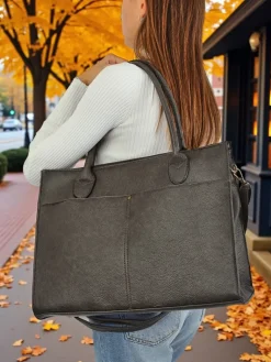 Online Duża torebka damska eko skórzana shopper MagnetEdge Tote Damskie Torebki Shoppers