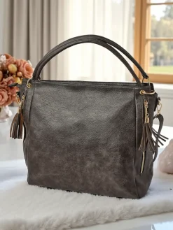 Outlet Duża torebka damska eko skórzana shopper FringeCharm Damskie Torebki Shoppers