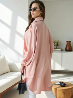 Clearance Długa damska koszula oversize Bluzki / Koszule / Koszulki