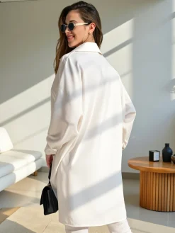 Outlet Długa damska koszula oversize Bluzki / Koszule / Koszulki