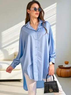 Hot Długa damska koszula oversize Bluzki / Koszule / Koszulki