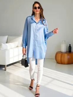 Hot Długa damska koszula oversize Bluzki / Koszule / Koszulki