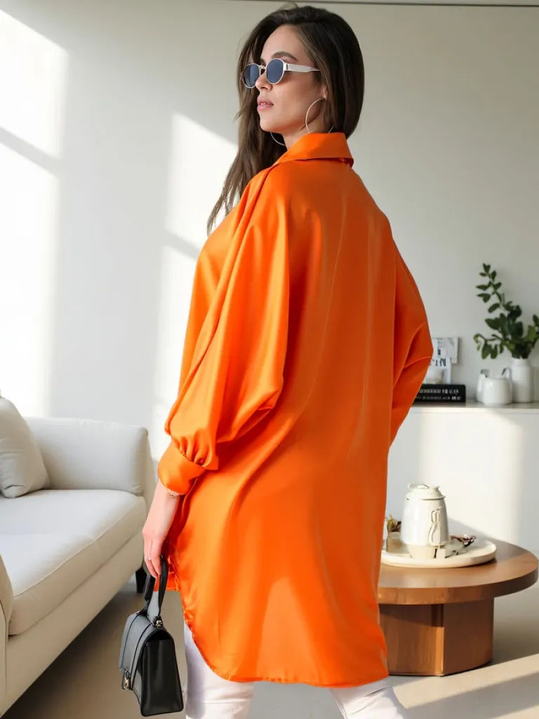 New Długa damska koszula oversize Bluzki / Koszule / Koszulki