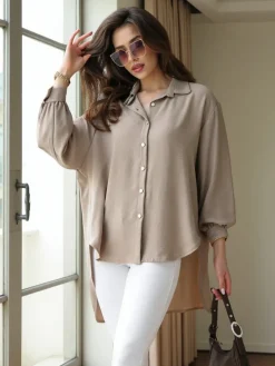 Hot Długa damska koszula oversize Bluzki / Koszule / Koszulki