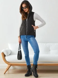 Sale Długa pikowana kamizelka damska Kurtki / Marynarki / Płaszcze