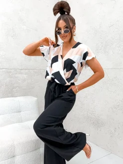 Discount Długi kombinezon damski z printem Kombinezony