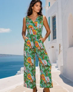 Discount Długi kombinezon damski z printem Kombinezony