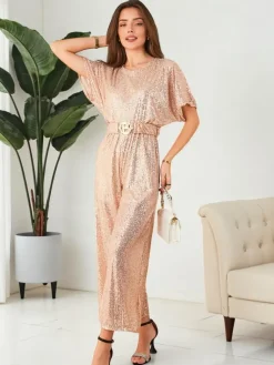 New Długi kombinezon damski z cekinami Kombinezony