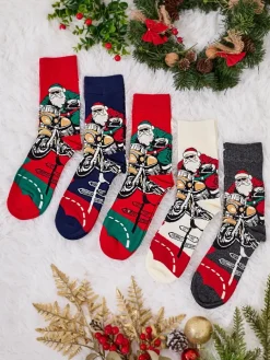 Hot Długie męskie świąteczne skarpety 5/pak Skarpetki|Skarpetki