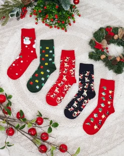 Sale Długie męskie świąteczne skarpety 5/pak Skarpetki