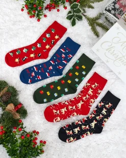 Clearance Długie męskie świąteczne skarpety 5/pak Skarpetki