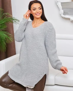 Best Dłuższy damski sweter dzianinowy Swetry