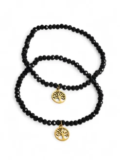 Outlet Dwie Bransoletki damskie z zawieszką drzewa Damskie Biżuteria