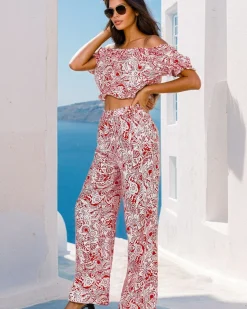 New Dwuczęściowy damski komplet z printem Damskie Komplety Damskie