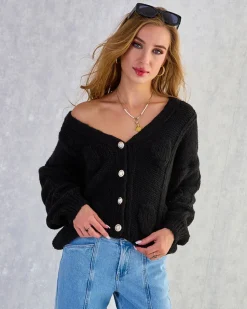 Best Dzianinowy damski sweterek z guzikami Swetry