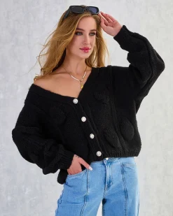 Best Dzianinowy damski sweterek z guzikami Swetry