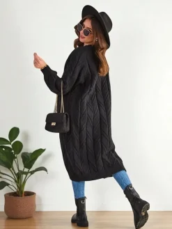 New Dzianinowy damski sweter typu narzutka Swetry