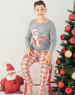 New Dziecięca szara piżama świąteczna Piżamy