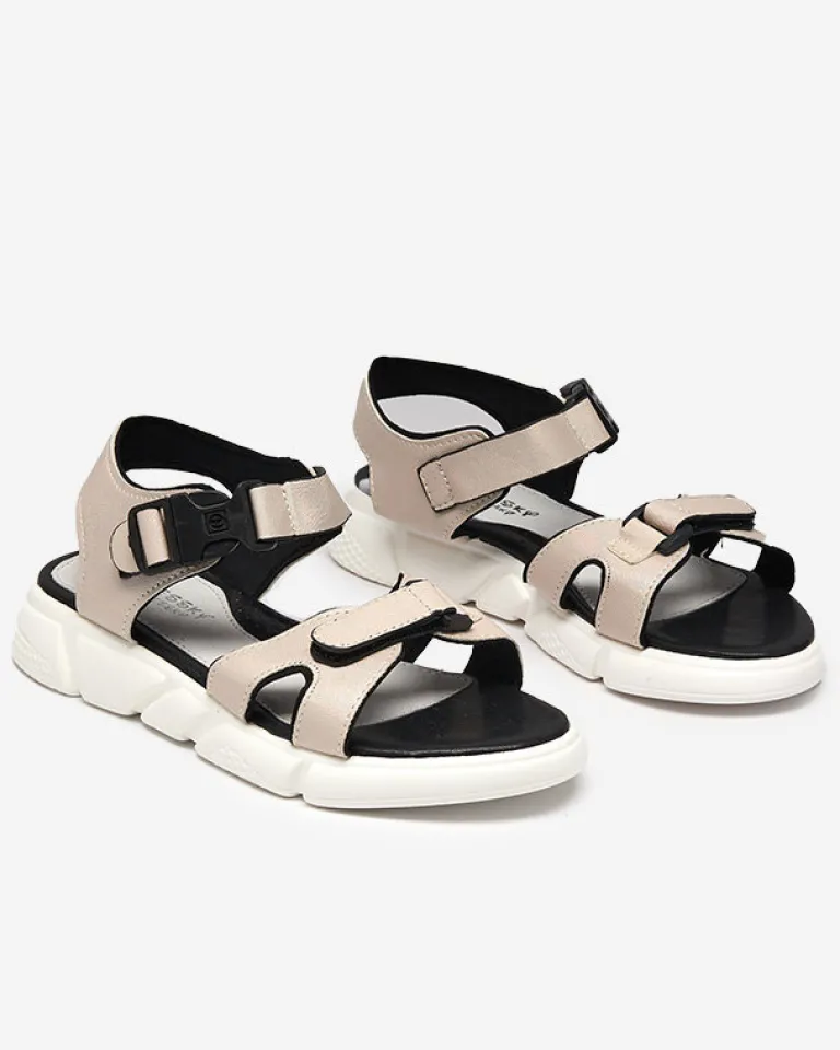 Hot Dziecięce błyszczące sandały w kolorze m Leepe Dziewczęce