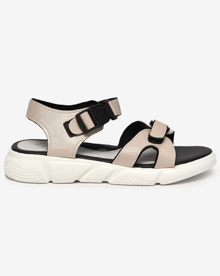 Hot Dziecięce błyszczące sandały w kolorze m Leepe Dziewczęce