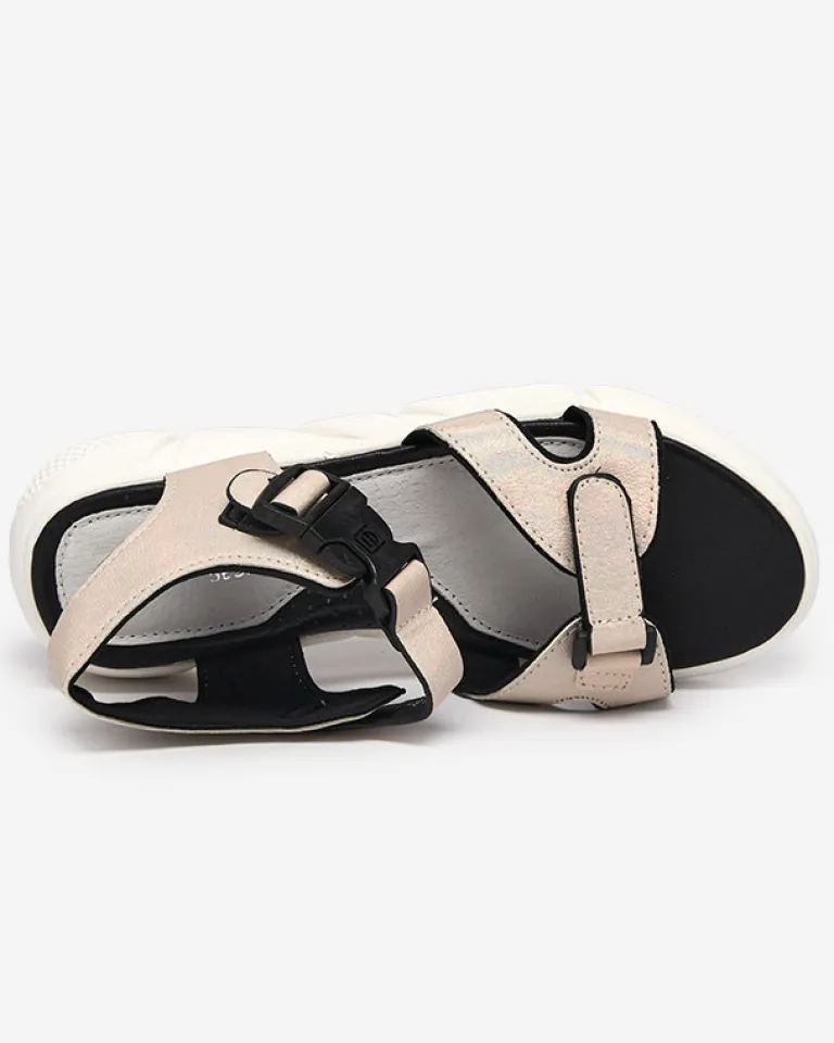 Hot Dziecięce błyszczące sandały w kolorze m Leepe Dziewczęce