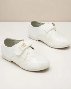 Online Dziewczęce białe pikowane półbuty z eko skóry Mawert Dziewczęce