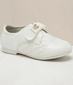 Online Dziewczęce białe pikowane półbuty z eko skóry Mawert Dziewczęce