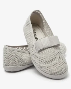 New Dziewczęce tenisówki z kokardką w jasnoszarym kolorze Lolisa Dziewczęce