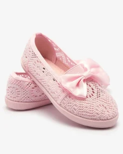 Outlet Dziewczęce tenisówki z kokardką w m kolorze Lolisa Dziewczęce