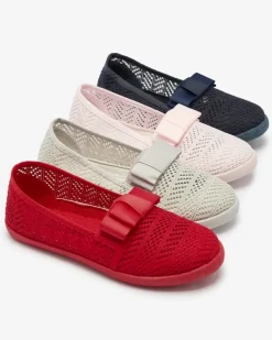 Outlet Dziewczęce tenisówki z kokardką w m kolorze Lolisa Dziewczęce