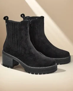 New Eko-zamszowe damskie botki na słupku Segiag Botki Z Delikatnym Ociepleniem|Botki Na Słupku