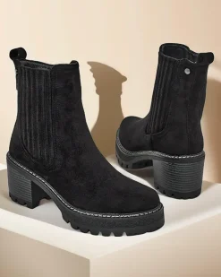 New Eko-zamszowe damskie botki na słupku Segiag Botki Z Delikatnym Ociepleniem|Botki Na Słupku