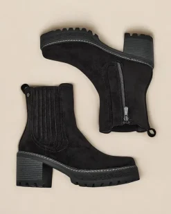 New Eko-zamszowe damskie botki na słupku Segiag Botki Z Delikatnym Ociepleniem|Botki Na Słupku