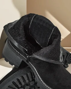 New Eko-zamszowe damskie botki na słupku Segiag Botki Z Delikatnym Ociepleniem|Botki Na Słupku