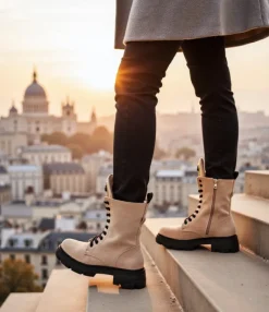 Outlet Eko-zamszowe damskie botki workery Moxox Workery|Botki Z Delikatnym Ociepleniem