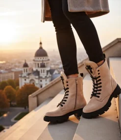 Outlet Eko-zamszowe damskie botki workery Moxox Workery|Botki Z Delikatnym Ociepleniem